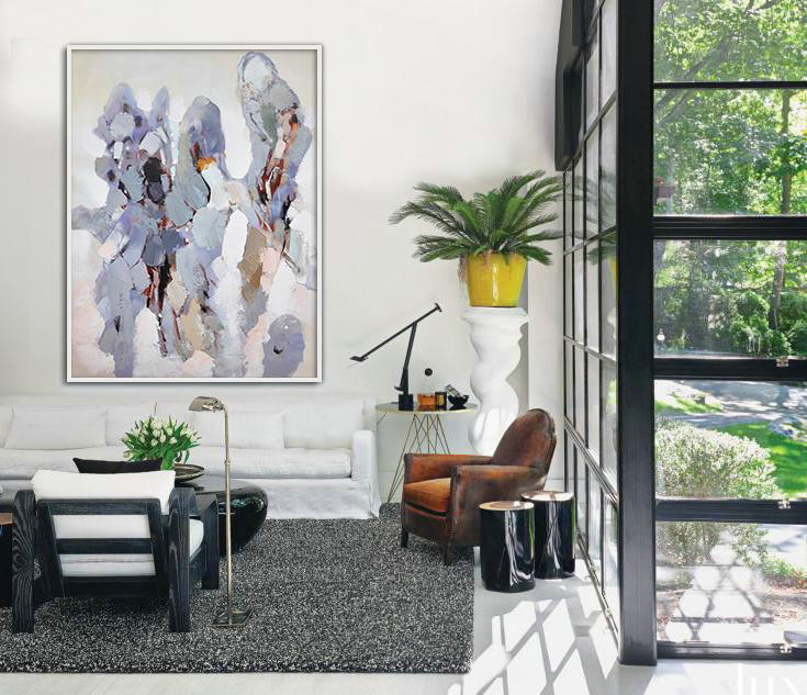 Extra Large Textured Painting On Canvas,Vertical Palette Knife Contemporary Art,Abstract Painting On Canvas,Gray,White,Brown.etc